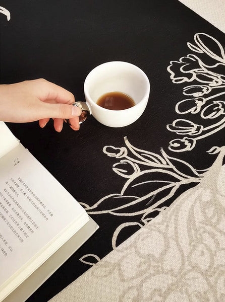 Unique Bedroom Modern Rugs, Contemporary Modern Rugs under Dining Room Table, French Style Rugs for Interior Design, Flower Pattern Modern Rugs for Living Room-Paintingforhome