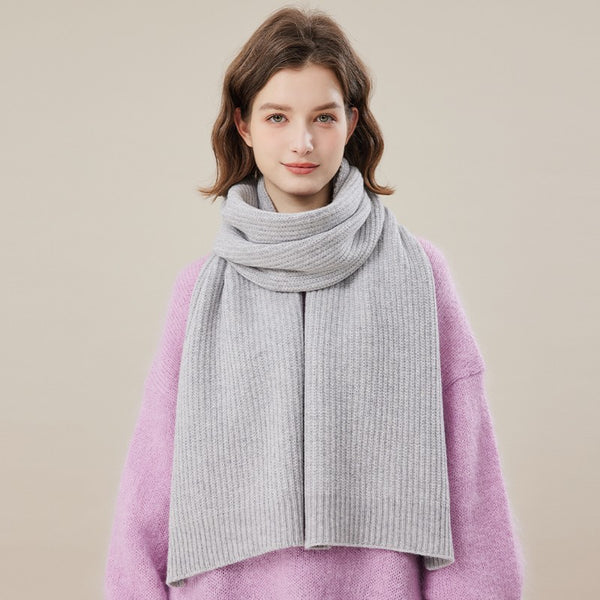 Warm Winter Scarf, Soft Cashmere Scarf for Women, Casual Scarf for Women, Cold Weather Scarf, Fashion Designer Scarf, Green White Grey Wool Scarf for Women-Paintingforhome