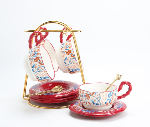 Ceramic Coffee Cup Set, Tea Cup With Saucer, Coffee Cup With Saucer, Porcelain Tea Cup Set, British Afternoon Tea Set, Gift Box Tea Set-Paintingforhome