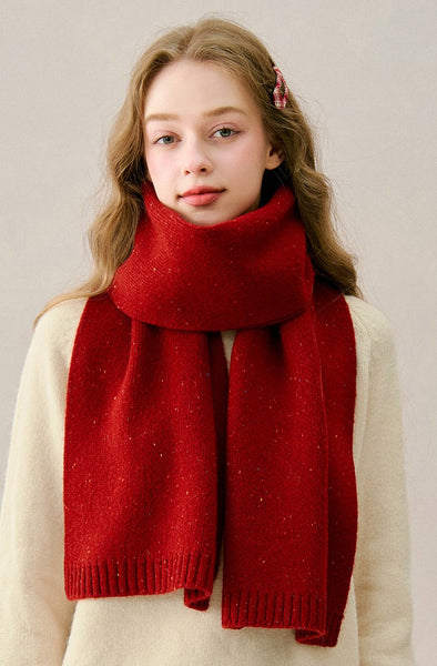 Soft Wool Scarf for Women, Red Casual Scarf for Women, Winter Wool Scarf, Cold Weather Scarf, Unique Gift for Women, Modern Wool Scarf for Women