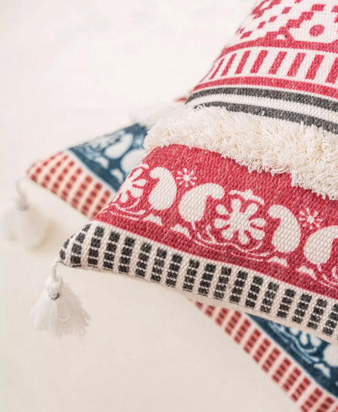 Modern Square Pillows for Couch, Contemporary Pillow Covers, Oriental Decorative Throw Pillows for Bedroom, Bohemian Decorative Sofa Pillows-Paintingforhome