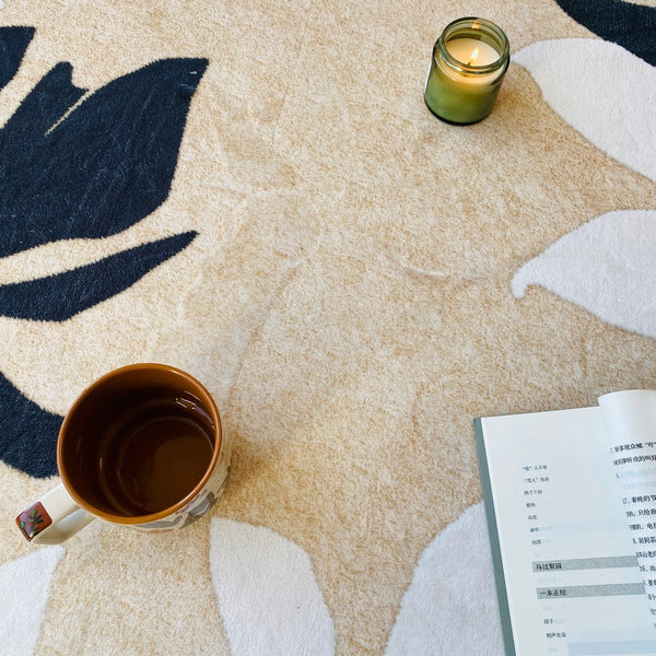 Geometric Round Rugs for Dining Room, Bedroom Abstract Modern Area Rugs, Circular Modern Rugs under Chairs, Contemporary Modern Rug for Living Room-Paintingforhome