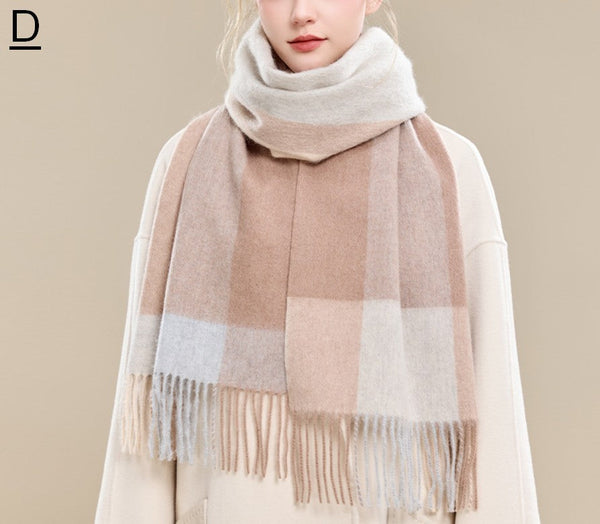 Holiday Scarf, Winter Wool Scarf, Warm Winter Scarf, Christmas Gifts for Her, Cold Weather Scarf, Fashion Scarf, Soft Cashmere Scarf for Girls, Elegant Wool Scarves-Paintingforhome