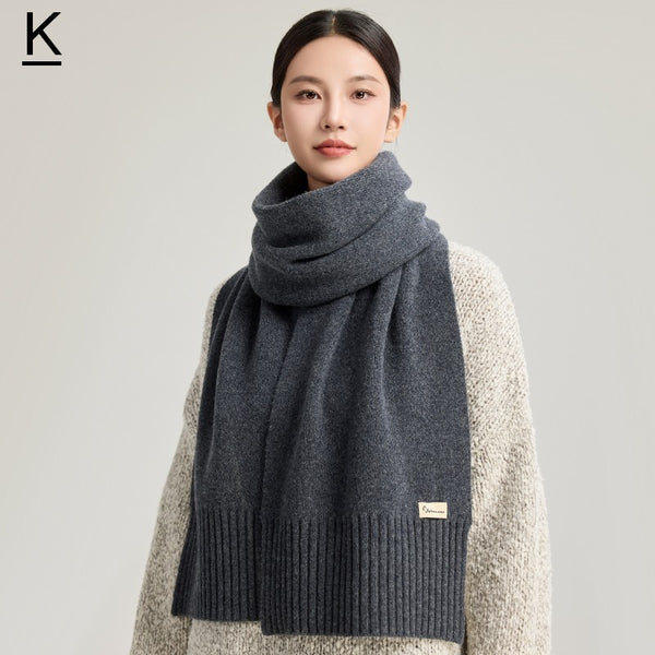 Soft Cashmere Scarf for Women, Casual Scarf for Women, Cold Weather Scarf, Fashion Designer Scarf, Black Winter Scarf, Modern Wool Scarf for Women-Paintingforhome