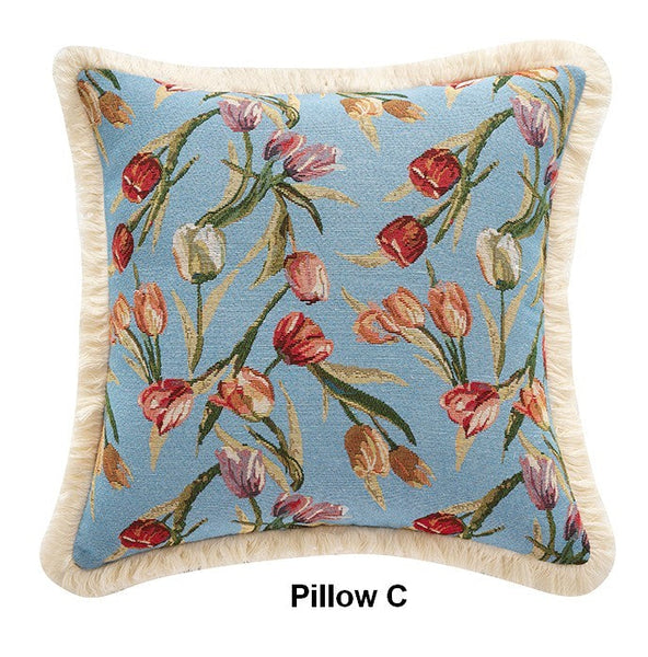 Tulip Flower Pillow Covers, Large Flower Decorative Pillows for Bedroom, Decorative Sofa Pillows for Couch, Farmhouse Decorative Pillows-Paintingforhome