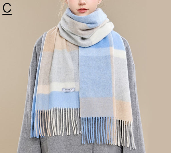 Elegant Wool Scarves, Winter Wool Scarf, Warm Winter Scarf, Holiday Scarf, Christmas Gifts for Her, Cold Weather Scarf, Fashion Scarf, Soft Cashmere Scarf for Girls-Paintingforhome