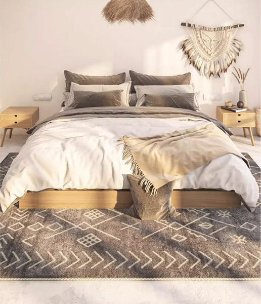 Thick Modern Rugs Next to Bed, Entryway Modern Runner Rugs, Contemporary Modern Rugs for Living Room, Modern Runner Rugs for Hallway-Paintingforhome