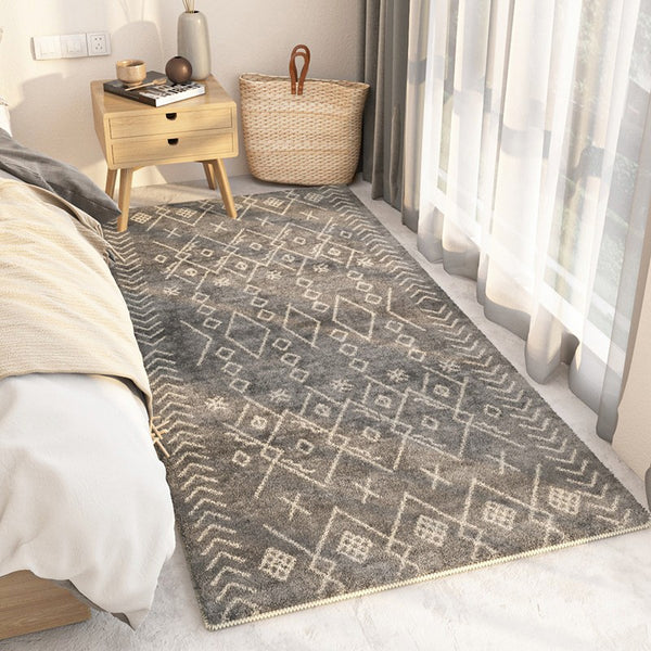 Thick Modern Rugs Next to Bed, Entryway Modern Runner Rugs, Contemporary Modern Rugs for Living Room, Modern Runner Rugs for Hallway-Paintingforhome