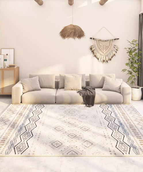 Contemporary Modern Rugs for Living Room, Thick Modern Rugs Next to Bed, Entryway Modern Runner Rugs, Modern Runner Rugs for Hallway-Paintingforhome