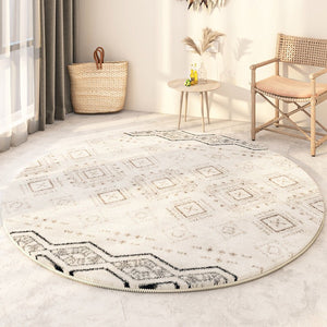 Thick Circular Modern Rugs under Sofa, Geometric Modern Rugs for Bedroom, Modern Round Rugs under Coffee Table, Abstract Contemporary Round Rugs-Paintingforhome