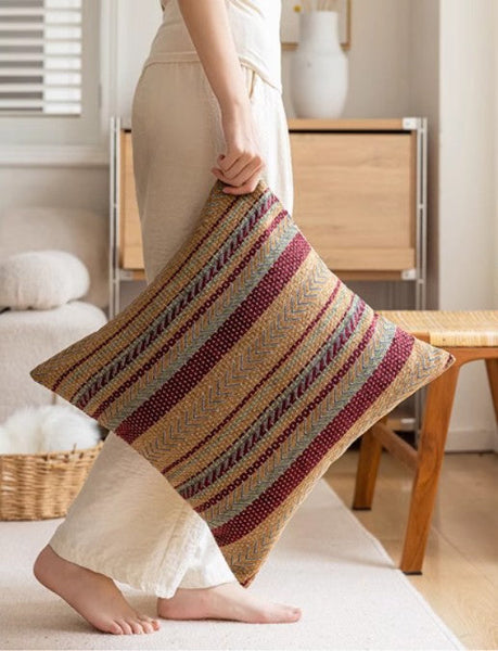 Large Decorative Throw Pillows, Traditional Rustic Sofa Pillows for Bedroom, Geometric Pattern Throw Pillow for Couch, Bohemian Decorative Sofa Pillows-Paintingforhome