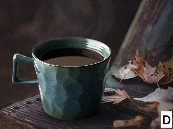 Modern Handmade Pottery Coffee Cup, Creative Brown White Black Blue Ceramic Coffee Mugs, Large Unique Tea Cup, Large Capacity Coffee Cups-Paintingforhome