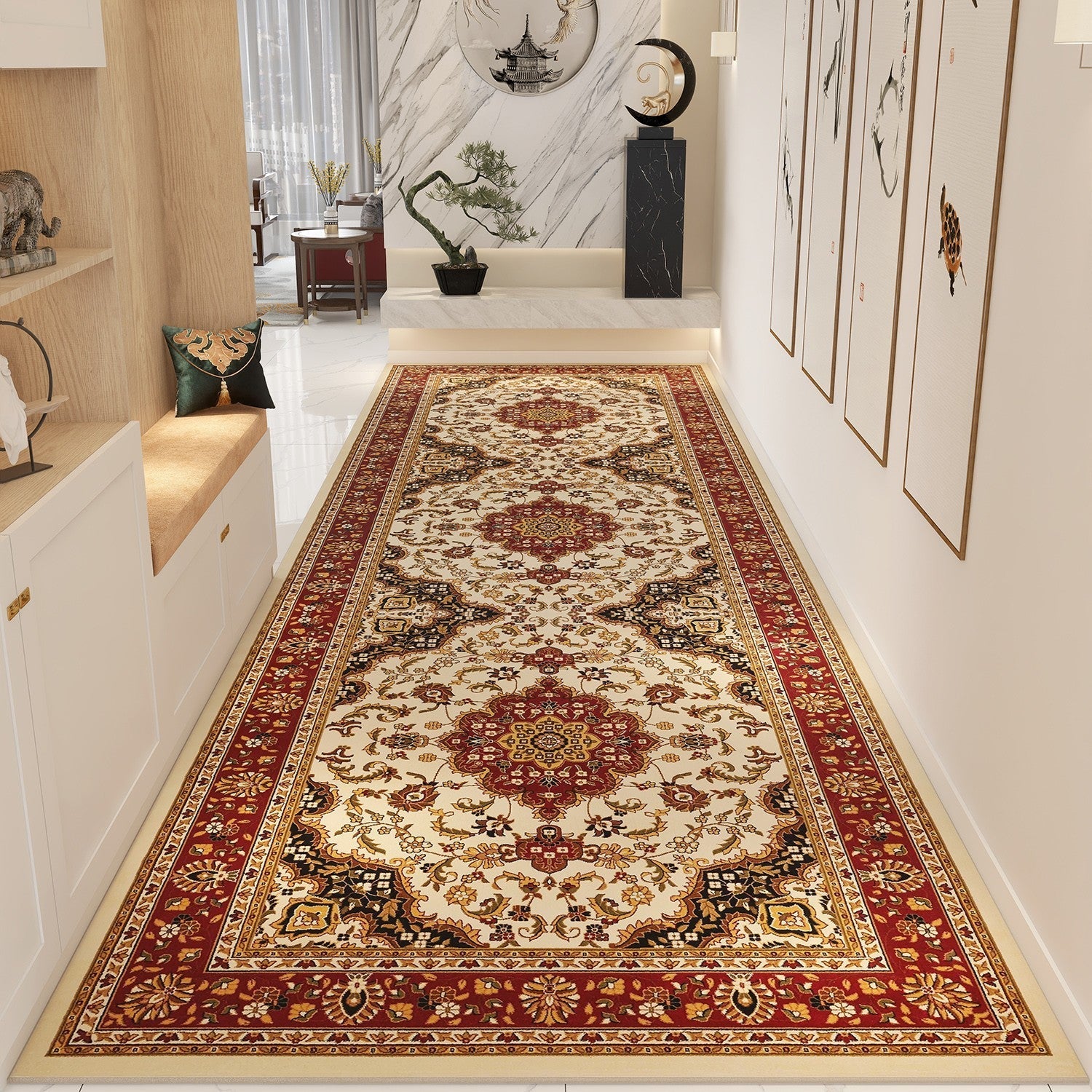 Unique Narrow Rugs Colorful Persian Runner Rugs for Bedside, Extra Long Narrow Hallway Ru ...