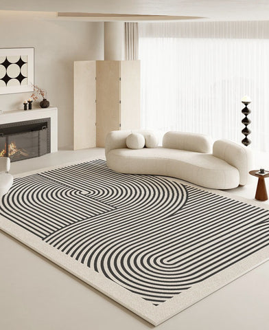 Abstract Contemporary Modern Rugs, Geometric Contemporary Rugs Next to Bed, Modern Rugs for Living Room, Modern Rugs for Dining Room-Paintingforhome