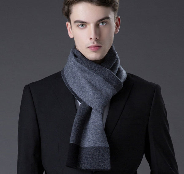 Business Casual Scarf Men, Long Thick Wool Scarf, Men's Winter Scarf, Formal Men Scarf Styles, Fashion Scarf, Christmas Gift for Men, Men's Wool Scarf Winter-Paintingforhome
