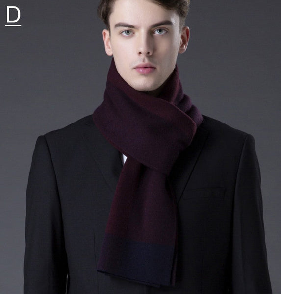 Business Casual Scarf Men, Long Thick Wool Scarf, Men's Winter Scarf, Formal Men Scarf Styles, Fashion Scarf, Christmas Gift for Men, Men's Wool Scarf Winter-Paintingforhome