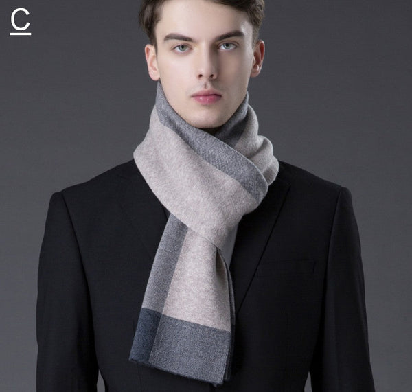 Business Casual Scarf Men, Long Thick Wool Scarf, Men's Winter Scarf, Formal Men Scarf Styles, Fashion Scarf, Christmas Gift for Men, Men's Wool Scarf Winter-Paintingforhome