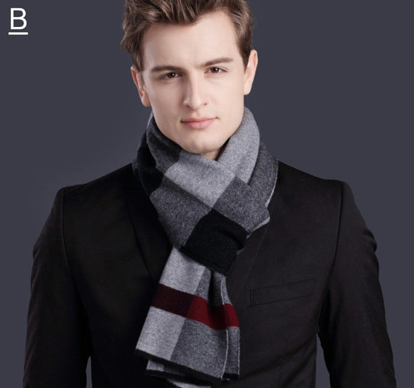 Thick Wool Scarf, Men's Winter Scarf, Formal Men Scarf Styles, Business Casual Scarf Men, Fashion Scarf, Christmas Gift for Men, Men's Wool Scarf Winter-Paintingforhome