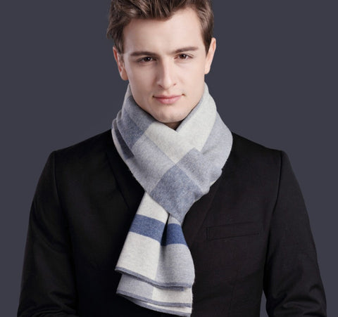 Christmas Gift for Men, Men's Wool Scarf Winter, Thick Wool Scarf, Men's Winter Scarf, Formal Men Scarf Styles, Business Casual Scarf Men, Fashion Scarf-Paintingforhome
