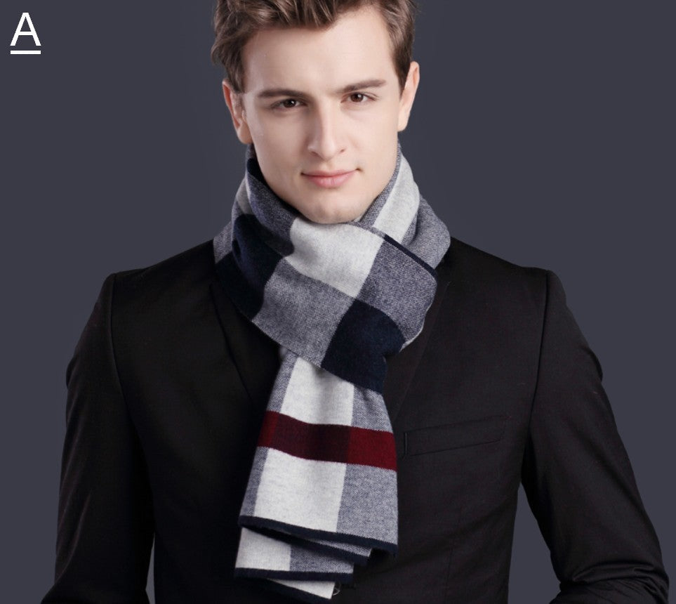 Thick Wool Scarf, Men's Winter Scarf, Formal Men Scarf Styles, Business Casual Scarf Men, Fashion Scarf, Christmas Gift for Men, Men's Wool Scarf Winter-Paintingforhome