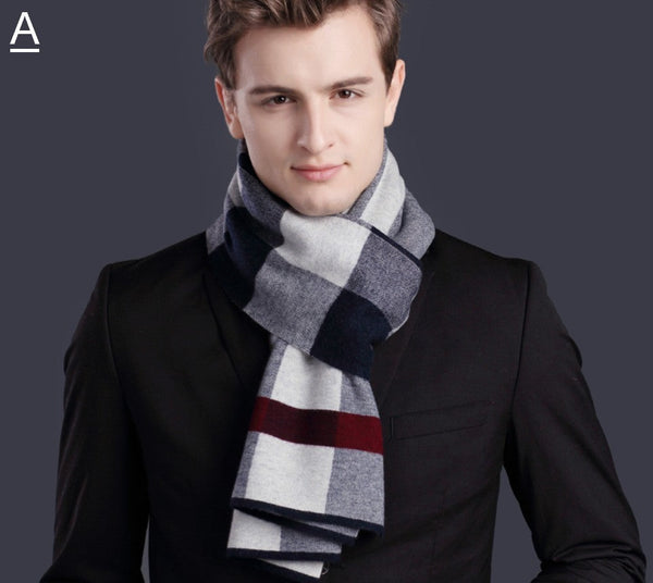 Thick Wool Scarf, Men's Winter Scarf, Formal Men Scarf Styles, Business Casual Scarf Men, Fashion Scarf, Christmas Gift for Men, Men's Wool Scarf Winter-Paintingforhome
