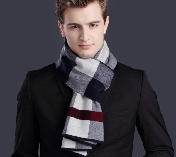 Thick Wool Scarf, Men's Winter Scarf, Formal Men Scarf Styles, Business Casual Scarf Men, Fashion Scarf, Christmas Gift for Men, Men's Wool Scarf Winter-Paintingforhome