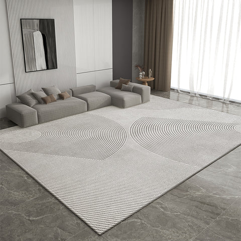Extra Large Gray Contemporary Modern Rugs for Office, Living Room Modern Rugs, Dining Room Geometric Modern Rugs, Bedroom Modern Rugs-Paintingforhome