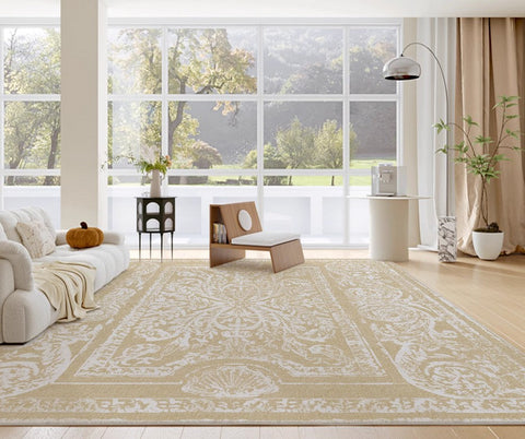 Thick French Style Modern Rugs for Dining Room, Living Room Contemporary Modern Rugs, Mid Century Modern Rugs for Interior Design, Soft Rugs under Coffee Table-Paintingforhome