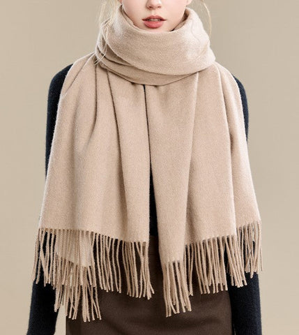 Soft Wool Scarf for Women, Long Wool Scarf, Evening Wrap, Camel Brown Winter Shawl, Elegant Shawl, Warm Cape, Fashion Scarf, Christmas Gift, Gifts for Women-Paintingforhome