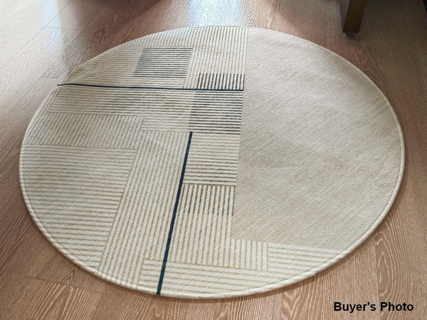 Abstract Contemporary Round Rugs under Chairs, Circular Area Rugs for Bedroom, Modern Rugs for Dining Room, Geometric Modern Rugs for Living Room-Paintingforhome