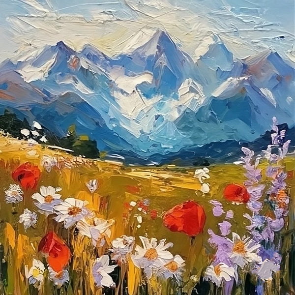 Original Small Landscape Paintings, Heavy Texture Canvas Art, The Alps Mountain Painting, Small Canvas Paintings, Easy Landscape Painting Ideas, Simple Small Canvas Paintings-Paintingforhome