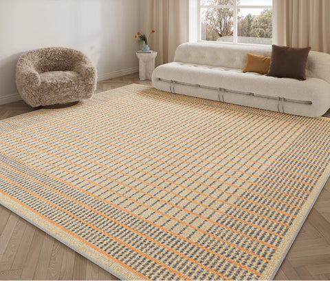 Geometric Area Rugs under Coffee Table, Modern Rugs for Living Room, Contemporary Modern Rugs for Dining Room, Large Modern Rugs for Bedroom-Paintingforhome
