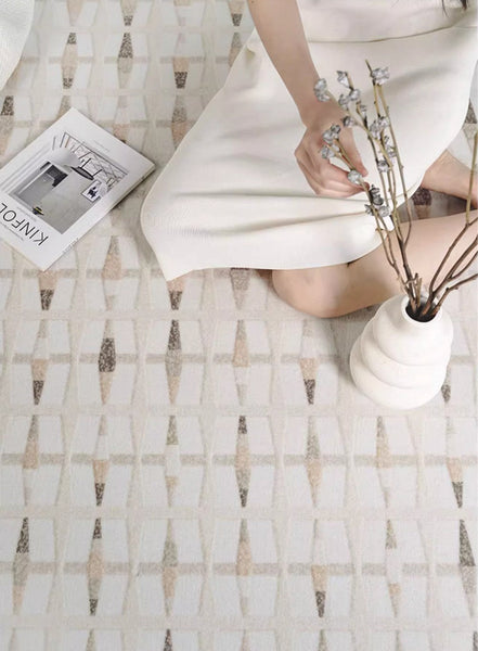 Abstract Area Rugs for Living Room, Modern Rugs under Dining Room Table, Modern Carpets for Kitchen, Geometric Contemporary Modern Rugs Next to Bed-Paintingforhome