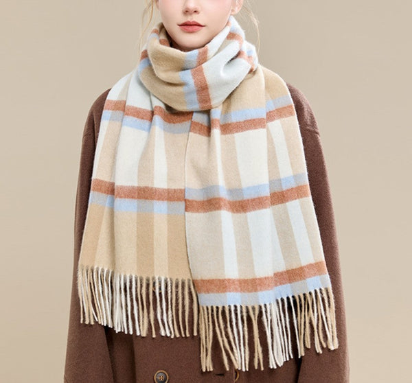 Holiday Scarf, Winter Wool Scarf, Warm Winter Scarf, Christmas Gifts for Her, Cold Weather Scarf, Fashion Scarf, Soft Cashmere Scarf for Girls, Elegant Wool Scarves-Paintingforhome