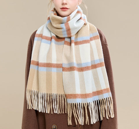 Holiday Scarf, Winter Wool Scarf, Warm Winter Scarf, Christmas Gifts for Her, Cold Weather Scarf, Fashion Scarf, Soft Cashmere Scarf for Girls, Elegant Wool Scarves-Paintingforhome