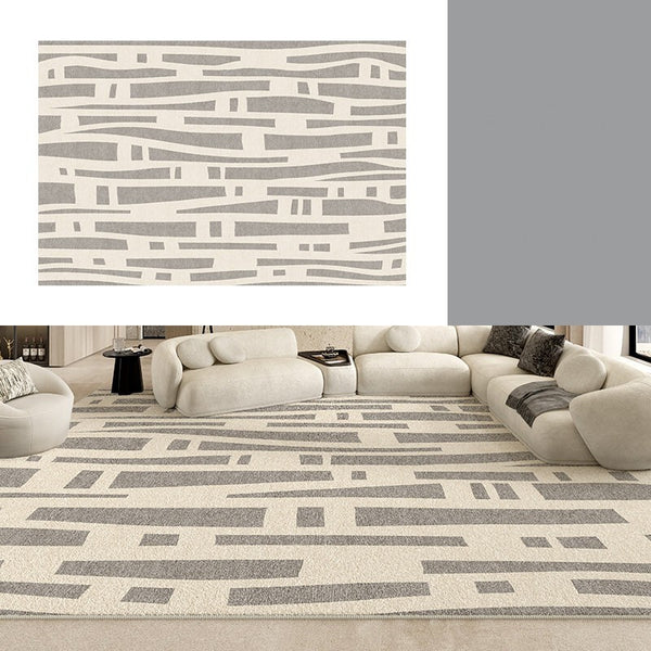 Large Modern Rugs for Living Room, Gray Geometric Area Rugs for Bedroom, Contemporary Area Rugs for Dining Room-Paintingforhome