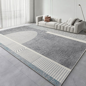 Modern Rugs under Dining Room Table, Grey Modern Rugs for Living Room, Contemporary Modern Rugs Next to Bed, Simple Geometric Carpets for Sale-Paintingforhome