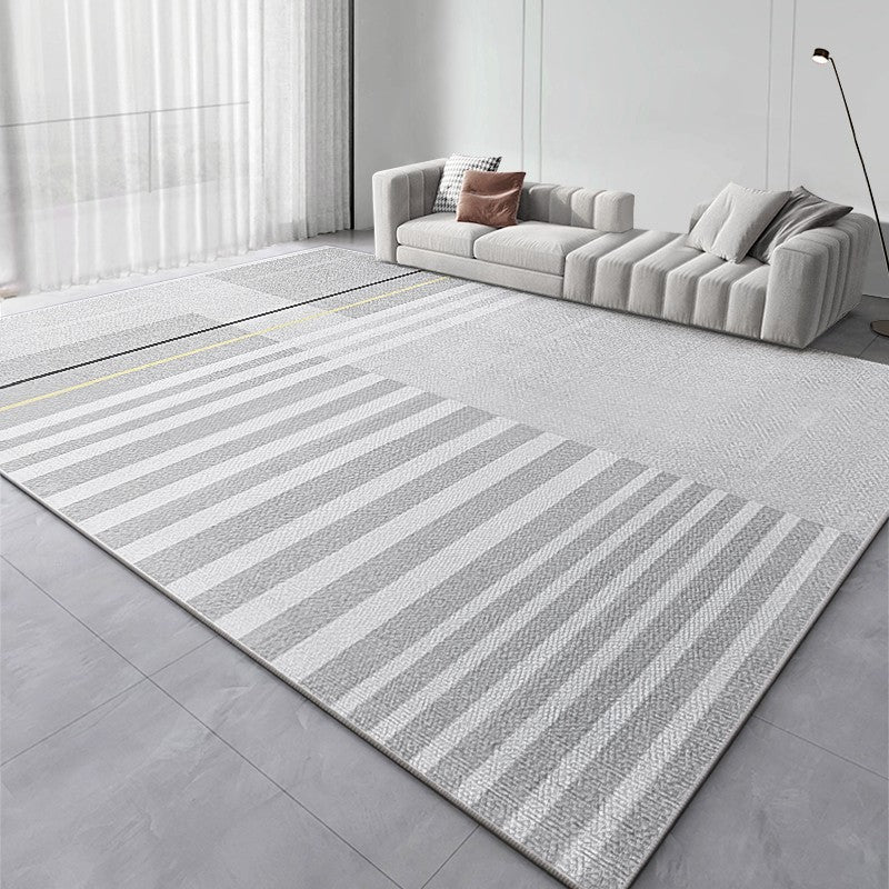 Abstract Modern Rugs for Living Room, Contemporary Modern Rugs Next to Bed, Simple Grey Geometric Carpets for Sale, Modern Rugs under Dining Room Table-Paintingforhome