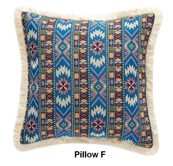 Bedroom Decorative Throw Pillows, Bohemian Decorative Sofa Pillows for Living Room, Extra Large Modern Geometric Pillows, Oriental Throw Pillow for Couch-Paintingforhome