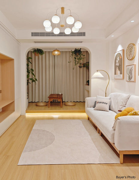 Bedroom Floor Rugs, Geometric Contemporary Rugs for Dining Room, Extra Large Modern Rugs for Living Room, Oversized Modern Rug for Living Room-Paintingforhome