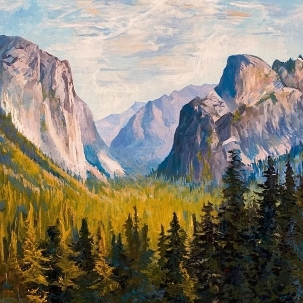 Original Small Landscape Paintings, Small Hand Painted Canvas Art, Yosemite National Park Mountain Painting, Easy Landscape Painting Ideas, Simple Small Canvas Paintings-Paintingforhome