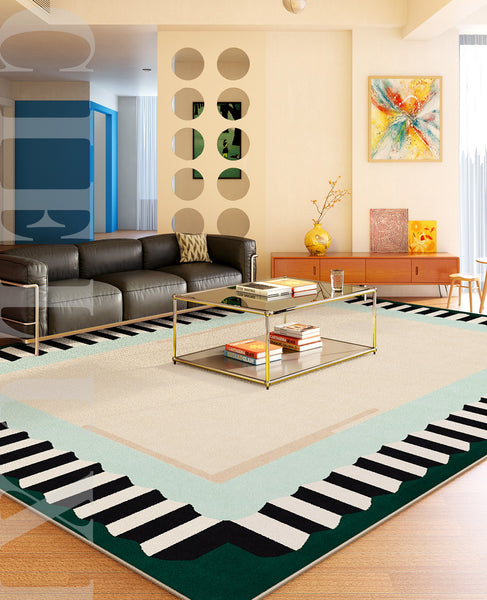 Living Room Contemporary Modern Rugs, Geometric Modern Rugs, Modern Carpets under Coffee Table, Colorful Modern Rugs for Bedroom-Paintingforhome