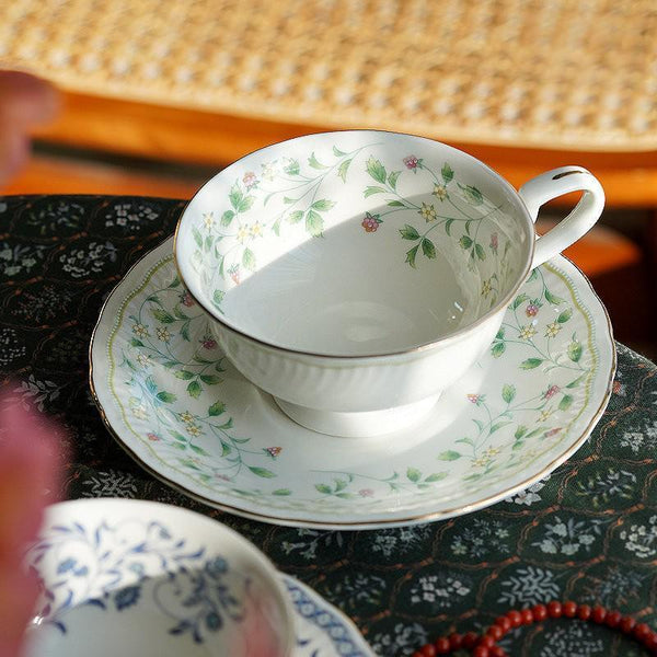 Traditional Tea Cup Set, Porcelain Tea Cups, Floral Tea Cup Set, Classic British Tea Cups, Elegant Tea Cup With Saucer, Ceramic Tea Cup with Saucer, Tea Cup Set, Vintage Tea Cup Set, Modern Ceramic Cups-Paintingforhome