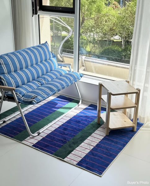 Mid Century Modern Rugs, Bedroom Modern Floor Carpet, Blue Modern Rug Designs, Contemporary Modern Rugs for Dining Room, Living Room Rug Ideas-Paintingforhome