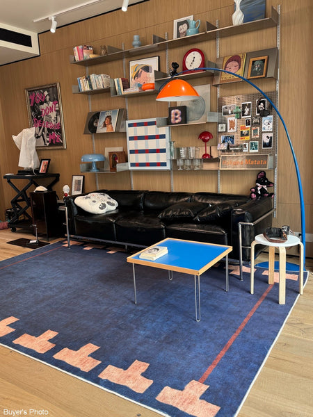 Mid Century Area Rugs, Contemporary Modern Living Room Rug Ideas, Blue Modern Rugs for Dining Room, Bedroom Modern Floor Carpet-Paintingforhome