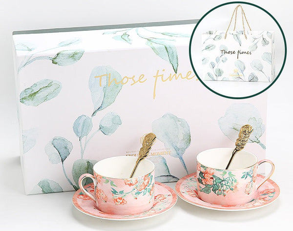 Elegant Coffee Cup, Porcelain Tea cups, British Tea Cup Set, Afternoon Tea Cup with Saucer Set, Porcelain Coffee Cups, Coffee Cup in Gift Box, Vintage Tea Cup Set-Paintingforhome