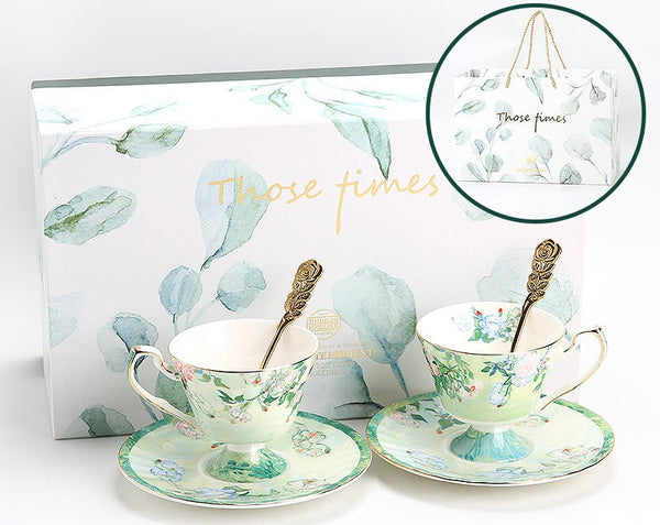 British Tea Cup Set, Luxury Tea Cup Set, Elegant Coffee Cup, Porcelain Tea Saucer, Ceramic Tea Cup Set-Paintingforhome