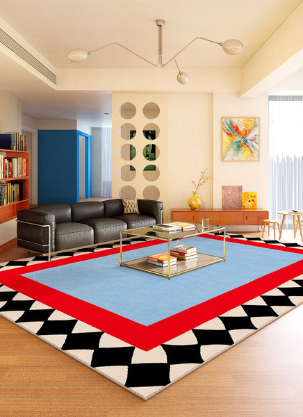 Colorful Modern Rugs for Bedroom, Contemporary Modern Rugs for Living Room, Geometric Modern Rugs, Modern Carpets under Coffee Table-Paintingforhome