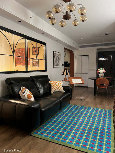 Contemporary Modern Rugs for Living Room, Mid Century Modern Rugs, Colorful Absract Rugs for Bedroom, Minimalist Geometric Rugs for Living Room-Paintingforhome