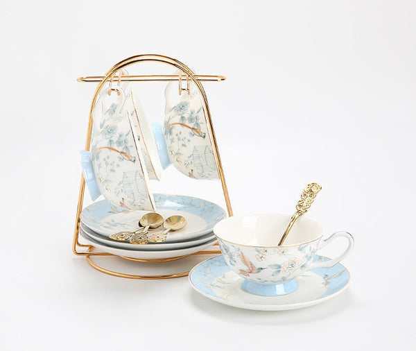 Ceramic Tea Cup Set, Luxury Tea Cup with Saucer, Elegant Coffee Cup, Porcelain Coffee Cup, Porcelain Tea cups, British Tea Cup Set, Afternoon Tea Cup with Saucer Set-Paintingforhome